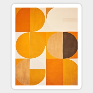 Orange and Cream Abstract Geometric 70s Sticker